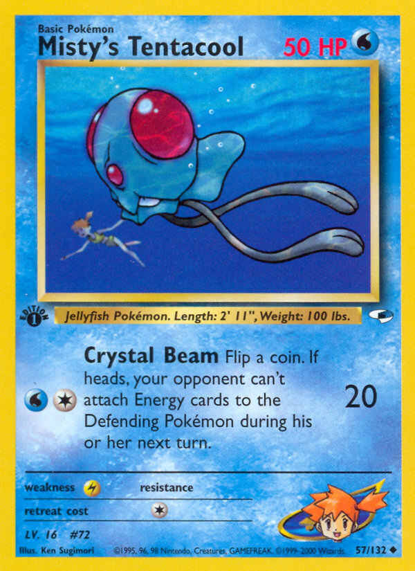 Misty's Tentacool (57/132) - Gym Heroes (1st Edition) Pokémon Card