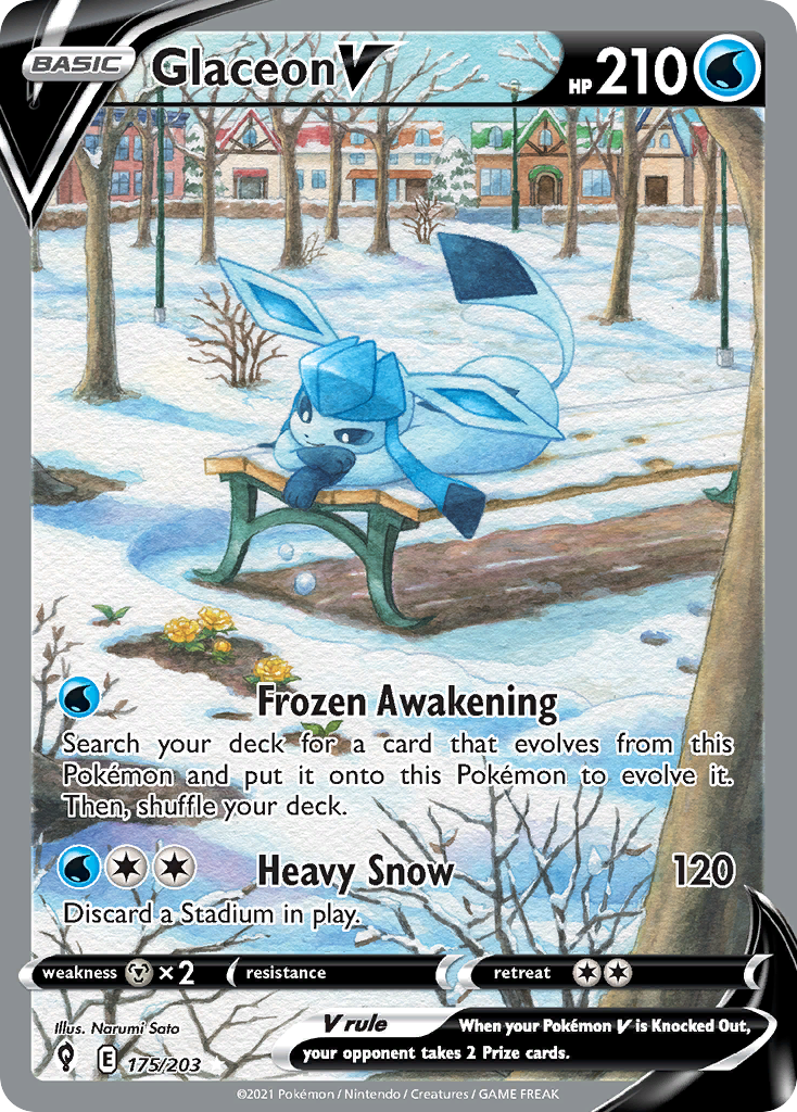 Glaceon V (175/203) - Evolving Skies Pokémon Card