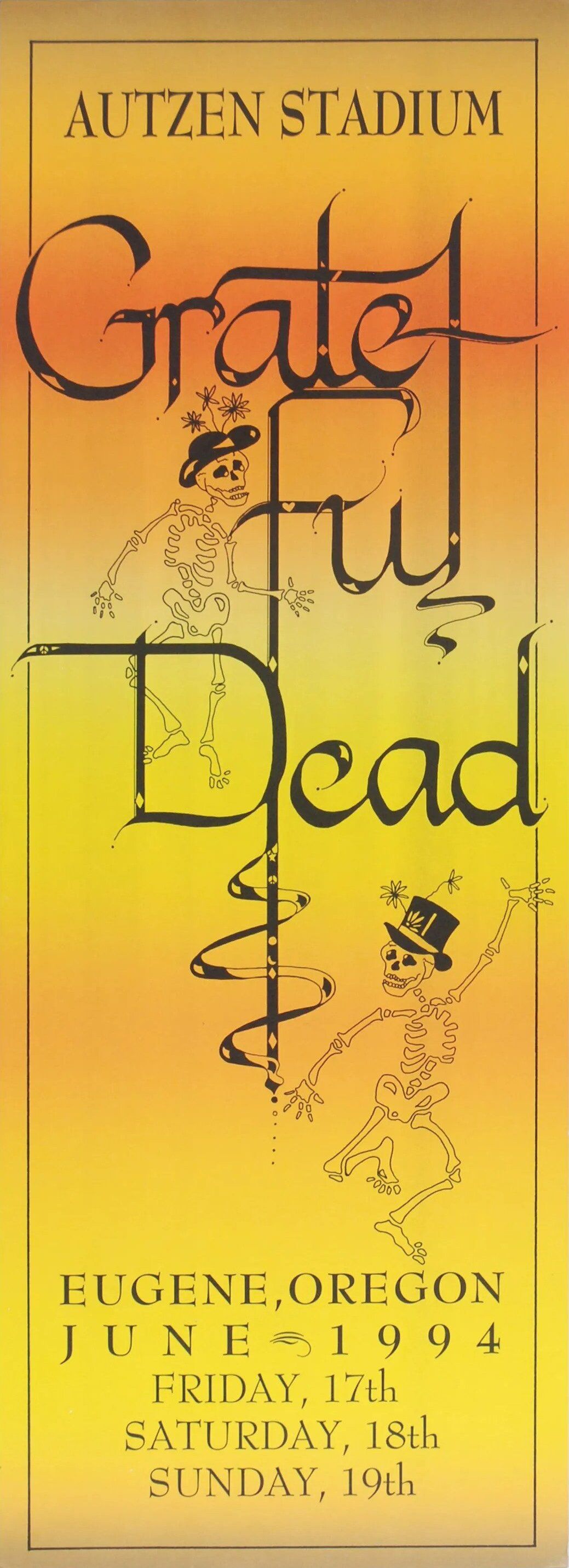 Grateful Dead Autzen Stadium 1994 Concert Poster