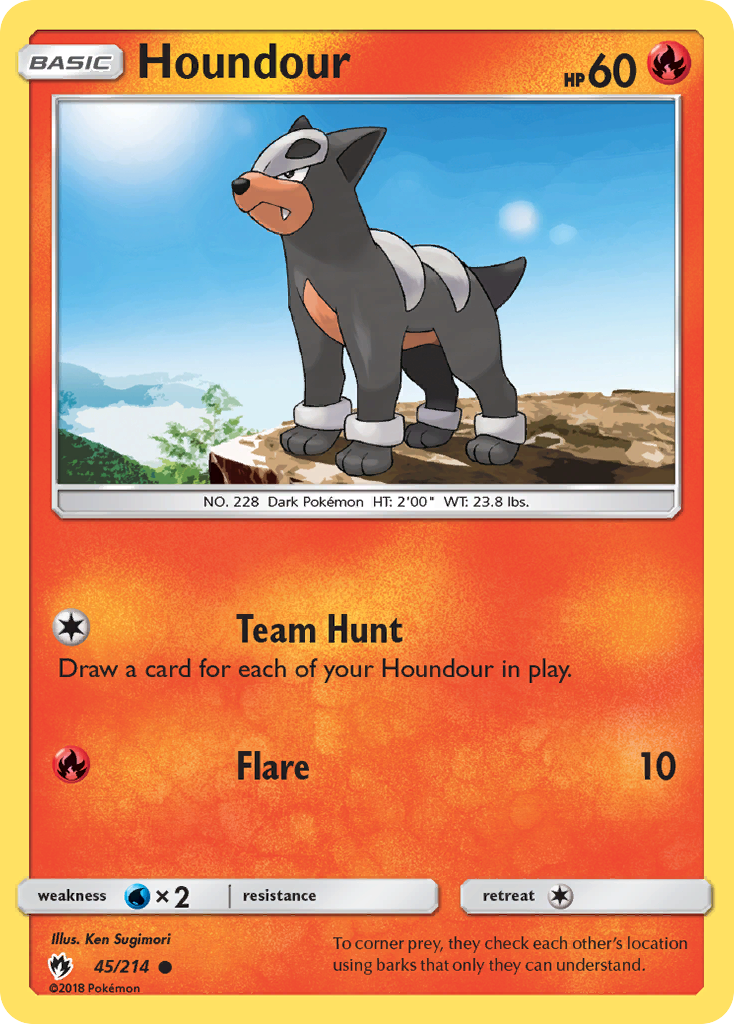 Houndour (45/214) - Lost Thunder Pokémon Card