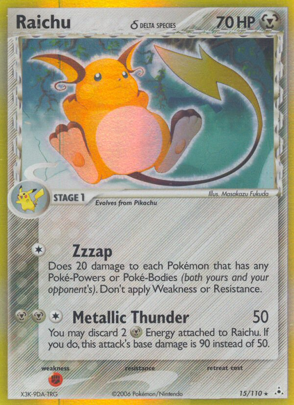 Raichu δ (15/110) - Holon Phantoms Pokémon Card