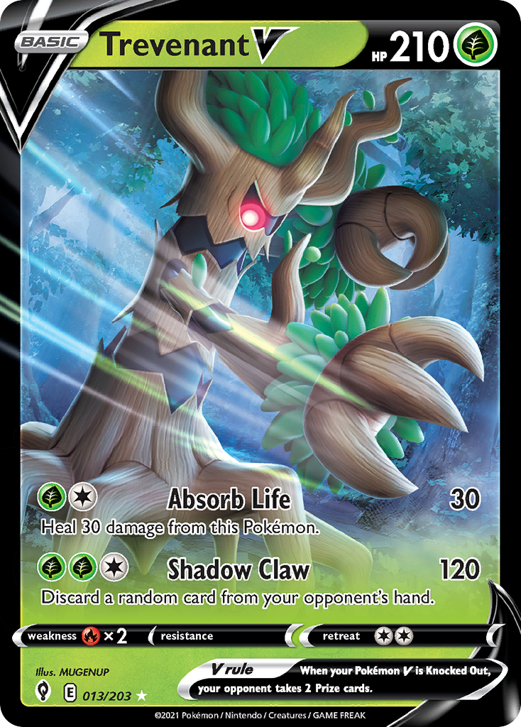 Trevenant V (13/203) - Evolving Skies Pokémon Card