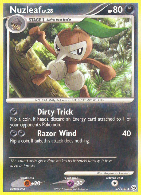 Nuzleaf (57/130) - Diamond & Pearl Pokémon Card