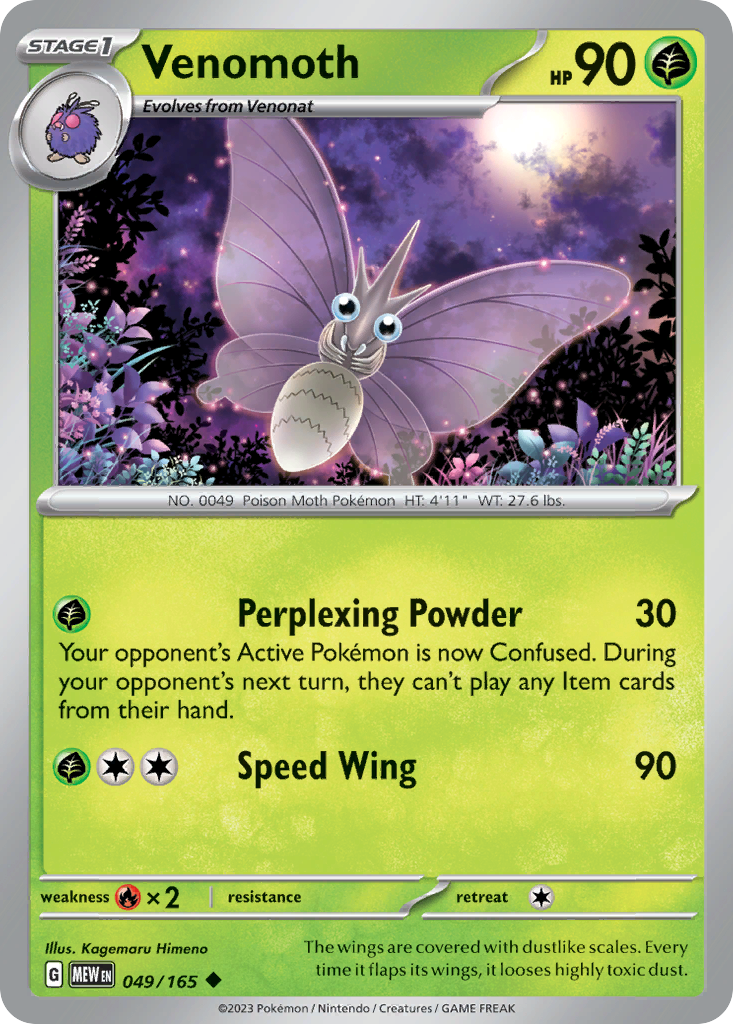 Venomoth (49/165) - 151 Pokémon Card