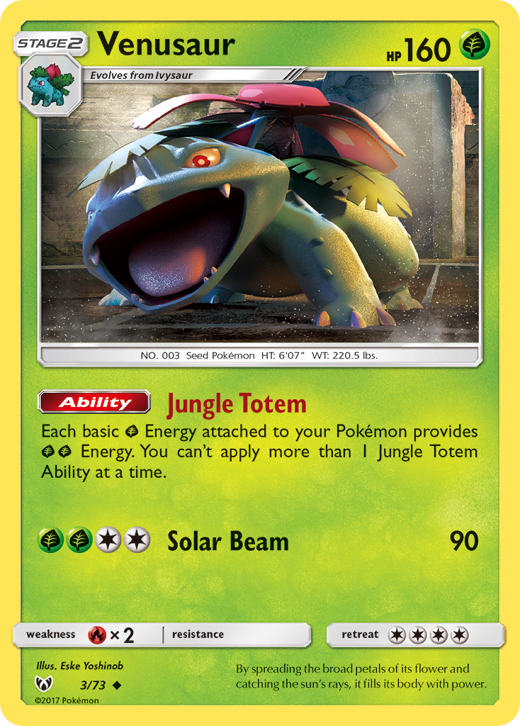 Venusaur (3/73) - Shining Legends Pokémon Card