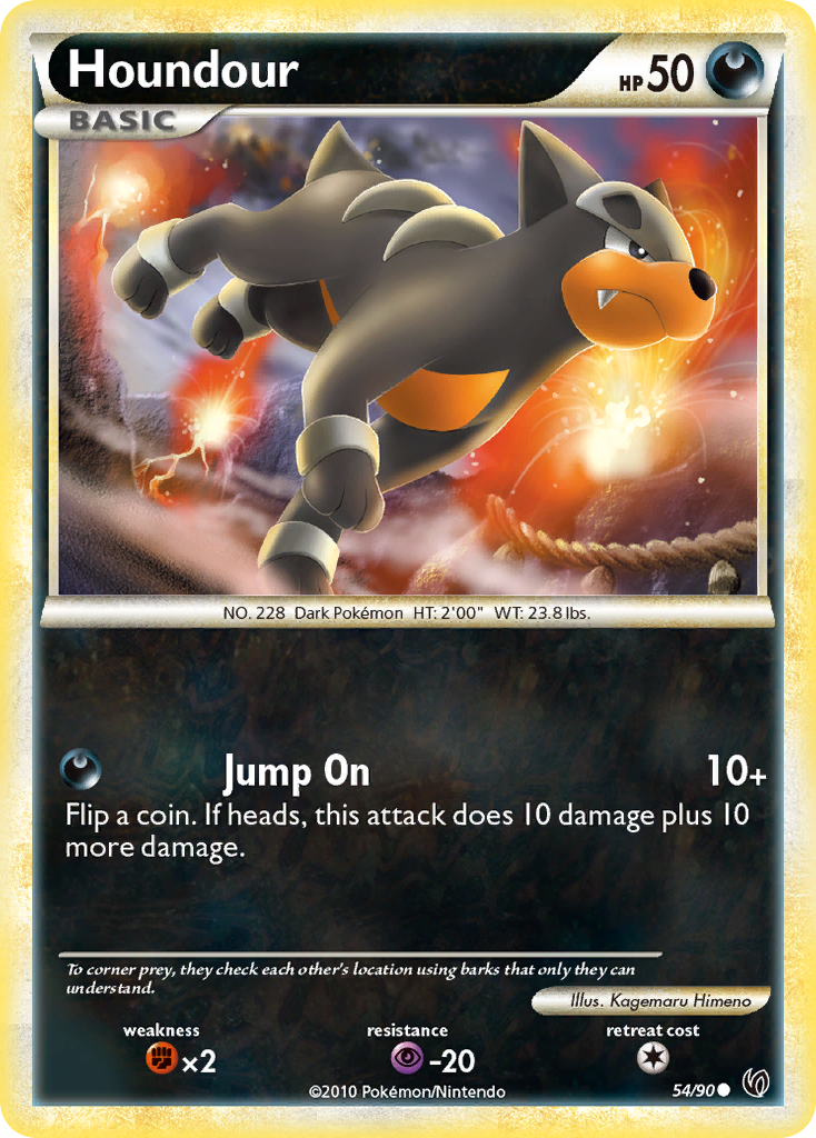 Houndour (54/90) - HS—Undaunted Pokémon Card