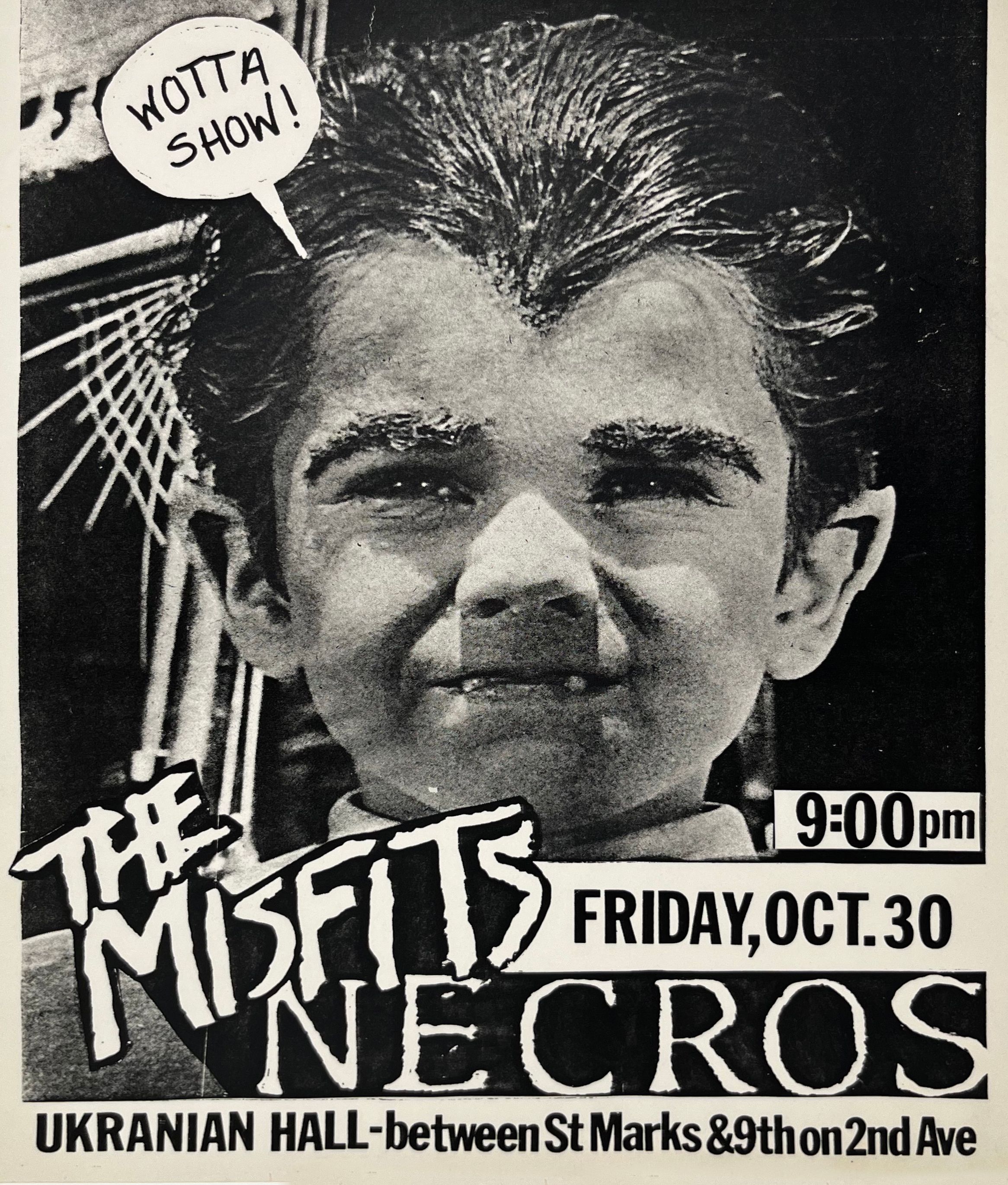 Misfits & Necros Ukranian Hall 1981 Concert Poster