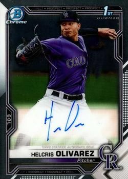 Helcris Olivarez 2021 Bowman Chrome - Prospect Autographs Baseball #CPA-HO Sports Card