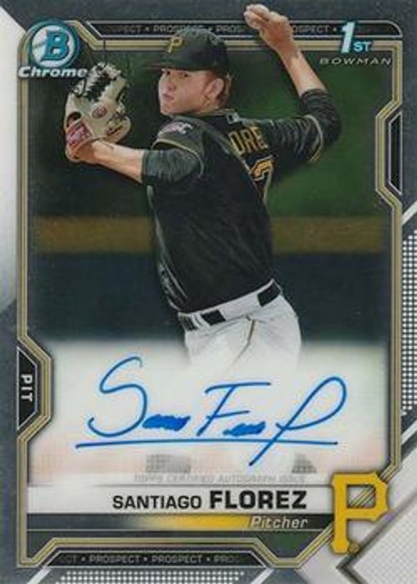 Santiago Florez 2021 Bowman Chrome - Prospect Autographs Baseball #CPA-SF