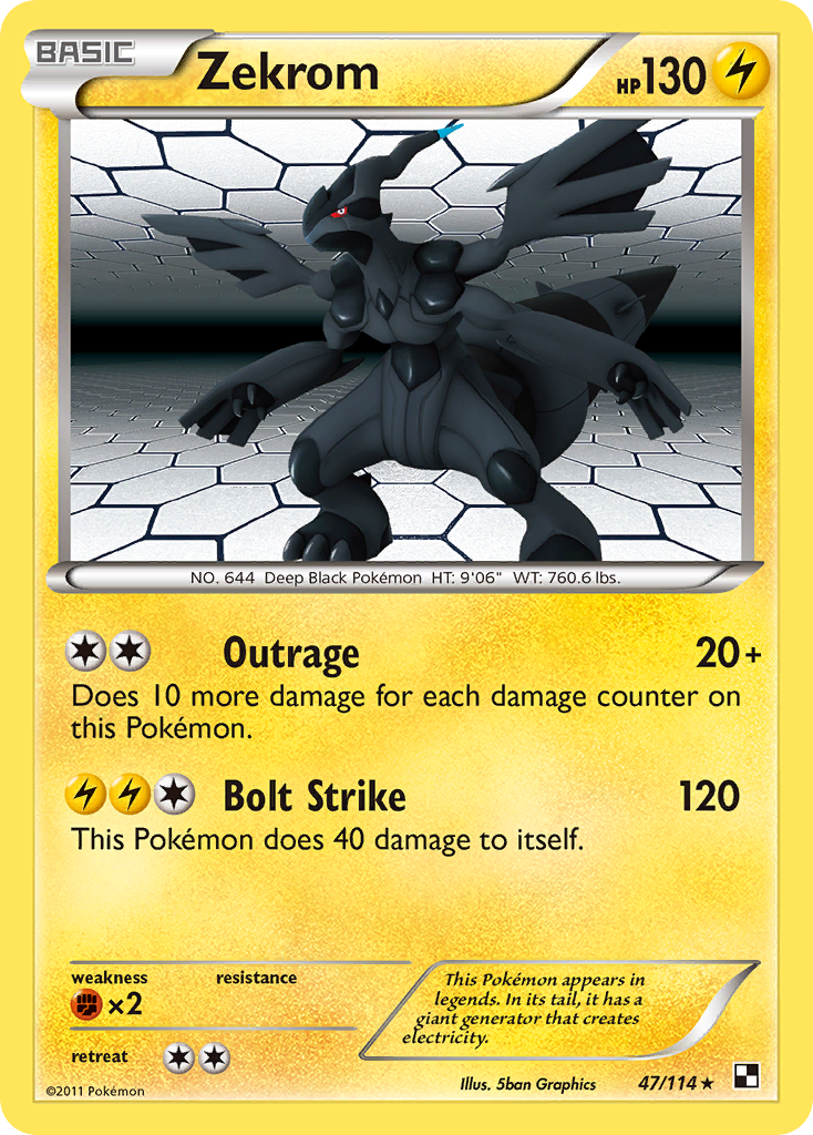 Zekrom (47/114) - Black & White Pokémon Card