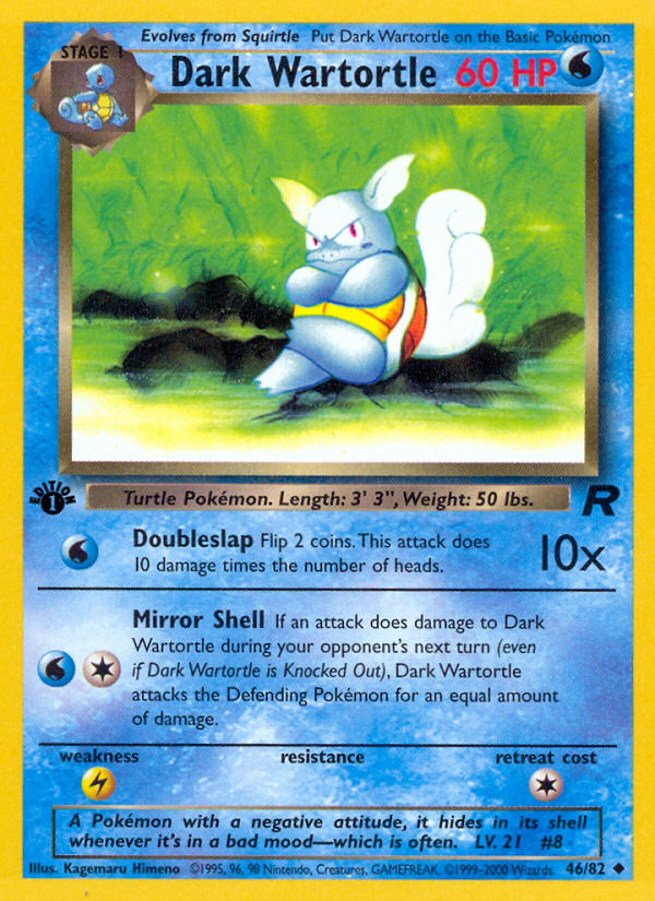 Dark Wartortle (46/82) - Team Rocket (1st Edition) Pokémon Card