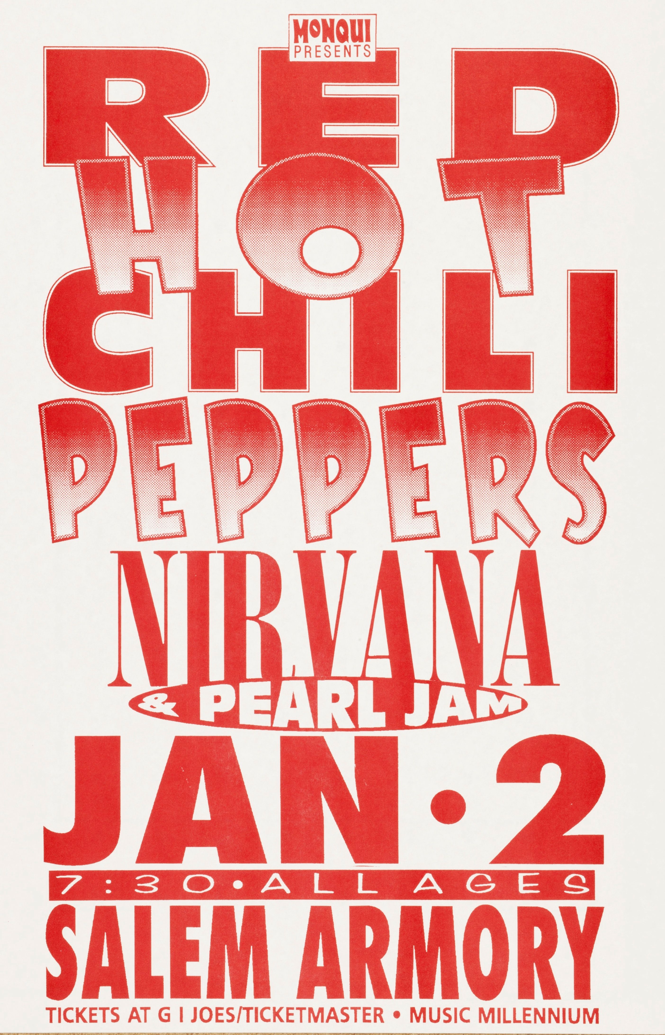 MXP-38.3 Red Hot Chili Peppers 1992 Salem Armory Concert Poster