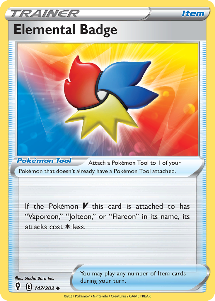 Elemental Badge (Trainer: Item) (147/203) - Evolving Skies Pokémon Card