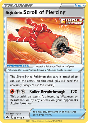 Single Strike Scroll of Piercing (Trainer: Pokémon Tool) (154/198) - Chilling Reign (Reverse Holo)