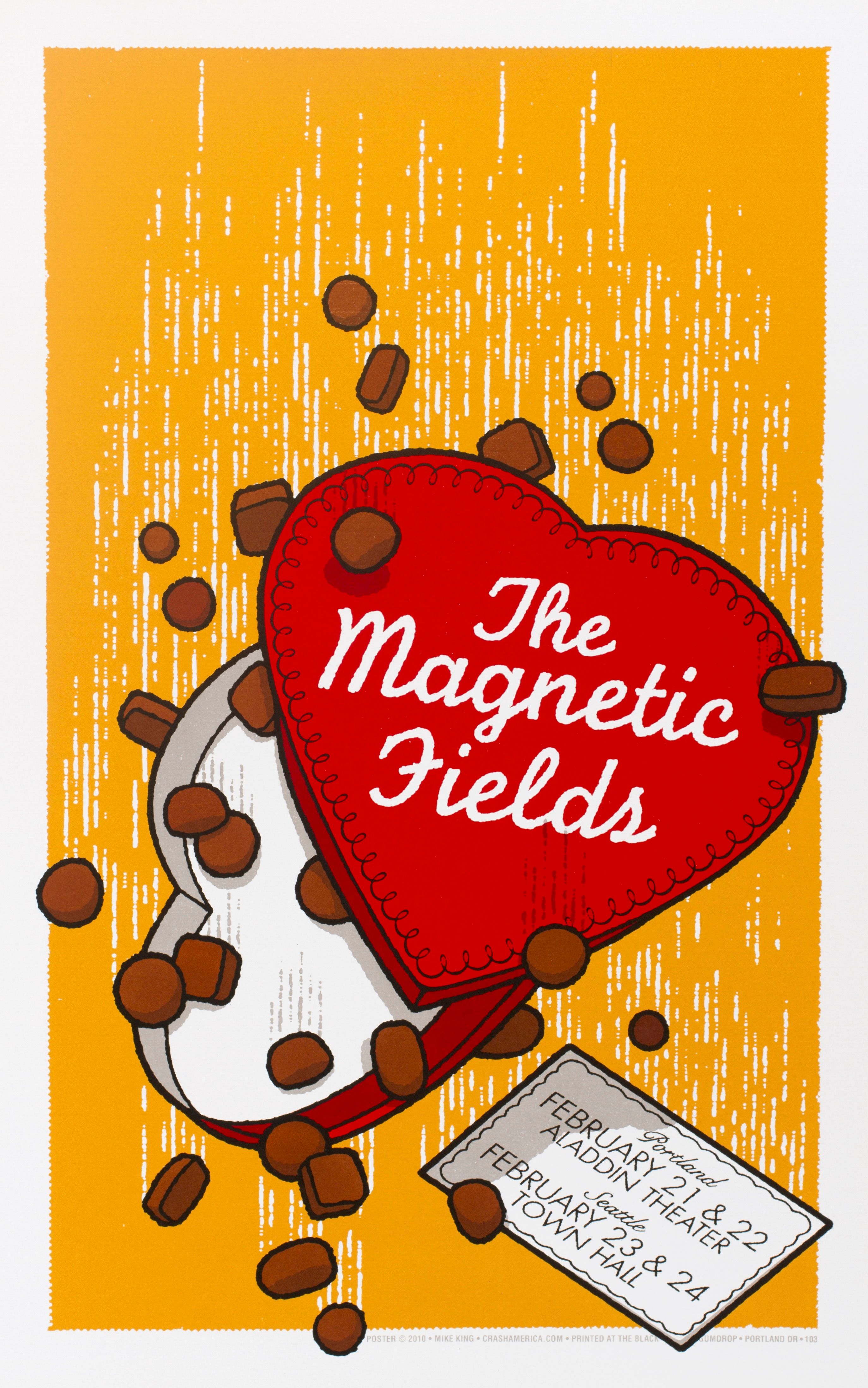 MXP-233.1 Magnetic Fields 2010 Aladdin Theater / Town Hall  Feb 24 Concert Poster