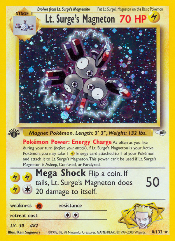 Lt. Surge's Magneton (8/132) - Gym Heroes (1st Edition) Pokémon Card