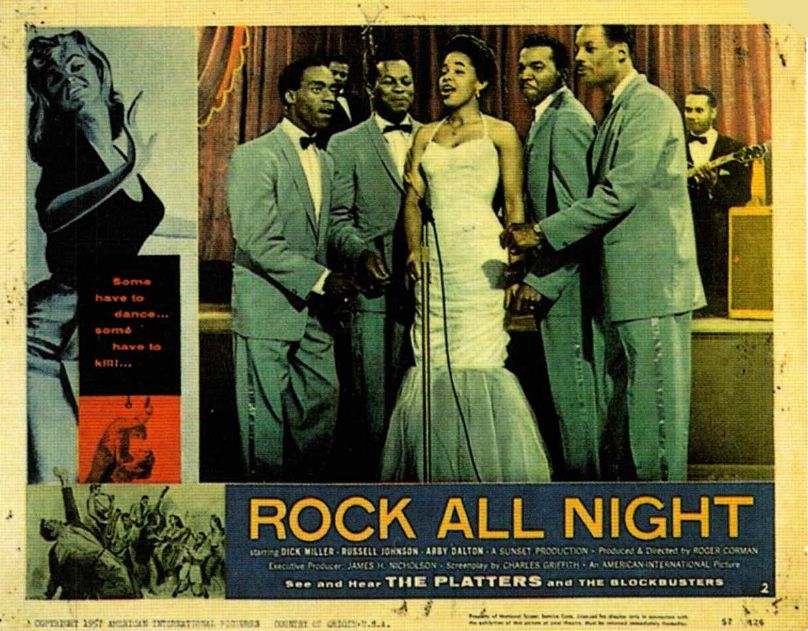 AOR-1.9 The Platters	Rock All Night Lobby Card Concert Poster