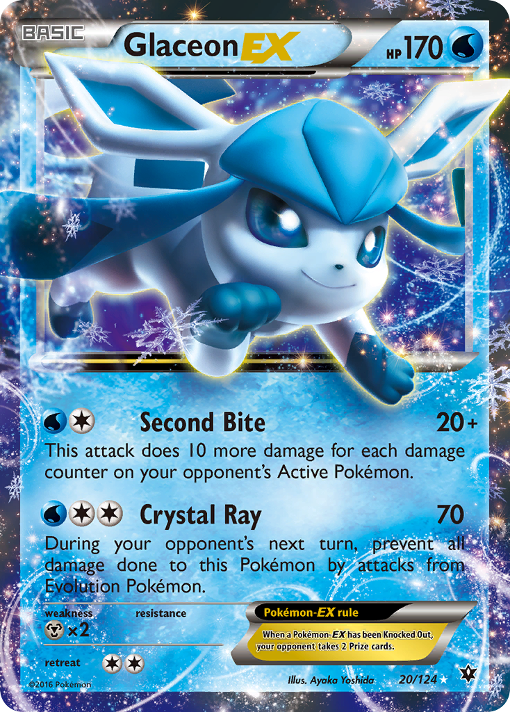 Glaceon EX (20/124) - Fates Collide Pokémon Card