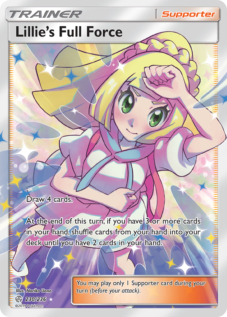 Lillie's Full Force (Trainer: Supporter) (230/236) - Cosmic Eclipse Pokémon Card