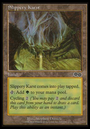 Slippery Karst (Urza's Saga) Trading Card