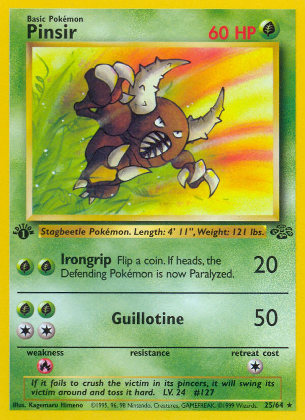 Pinsir (25/64) - Jungle (1st Edition) Pokémon Card