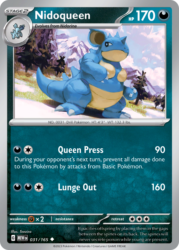 Nidoqueen (31/165) - 151 Pokémon Card