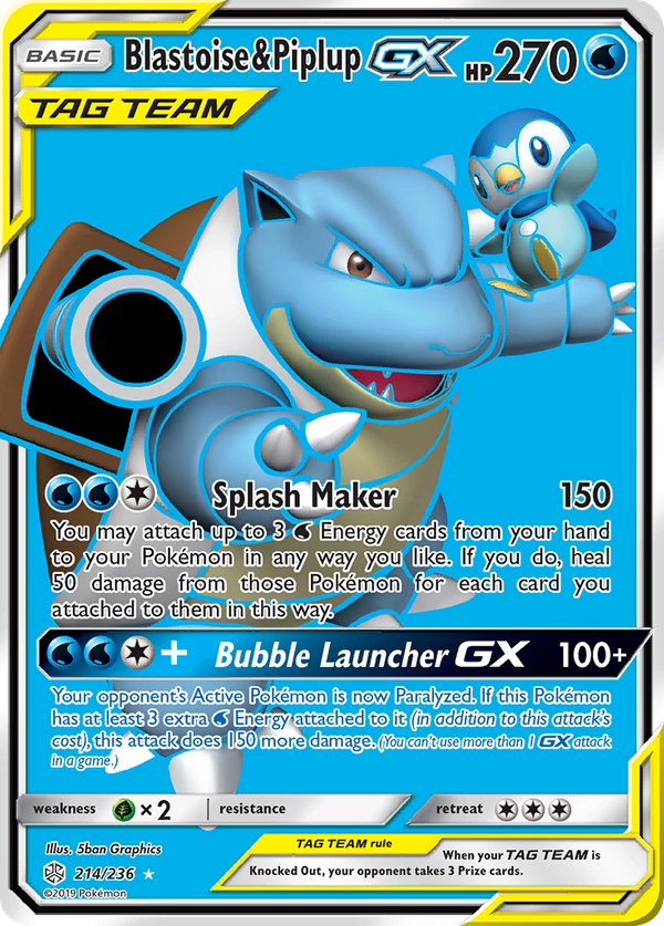 Blastoise & Piplup GX (214/236) - Cosmic Eclipse