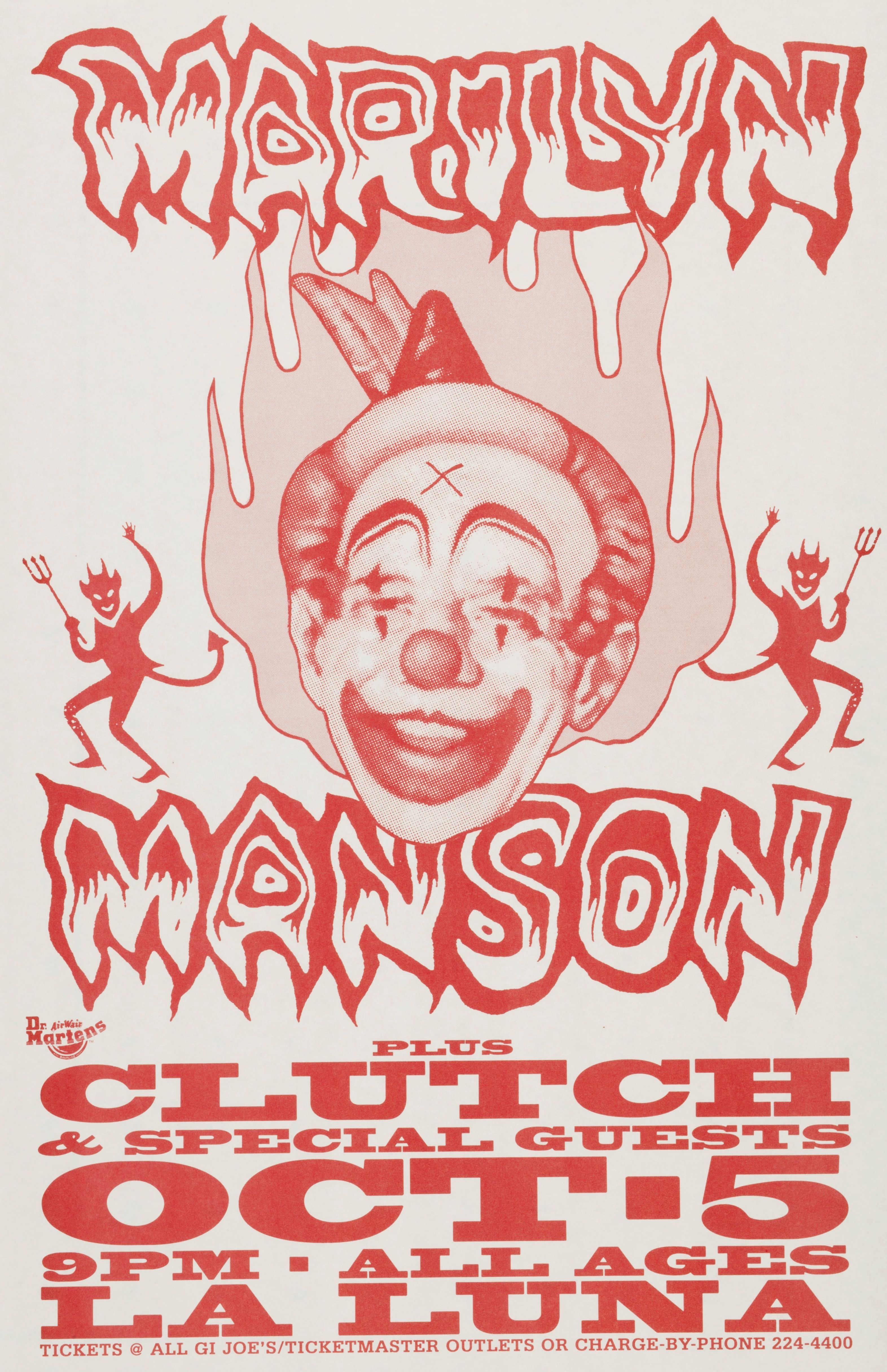 MXP-50.3 Marilyn Manson 1995 La Luna  Oct 5 Concert Poster