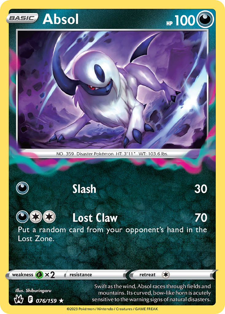 Absol (76/159) - Crown Zenith Pokémon Card