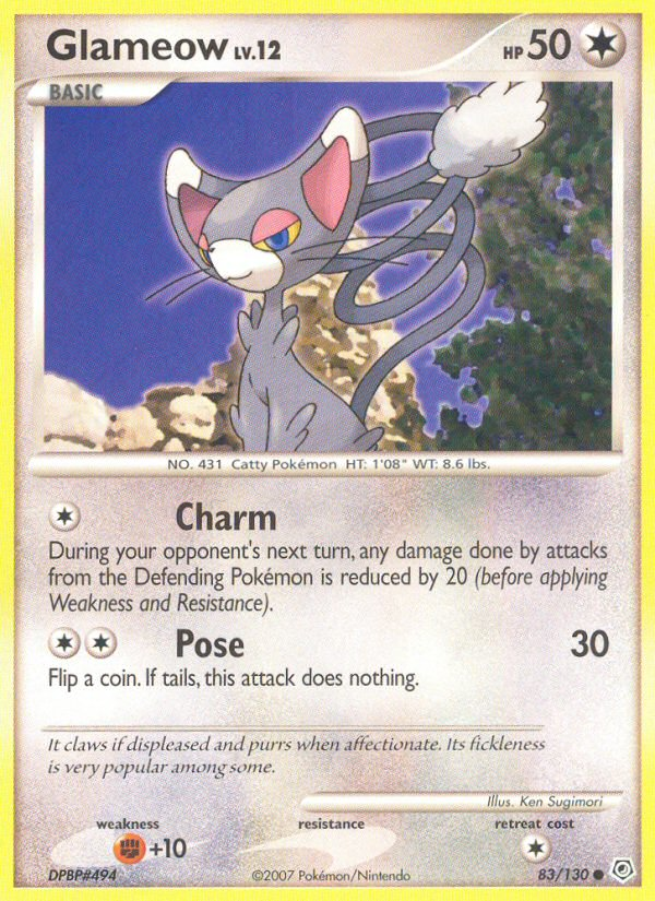 Glameow (83/130) - Diamond & Pearl Pokémon Card