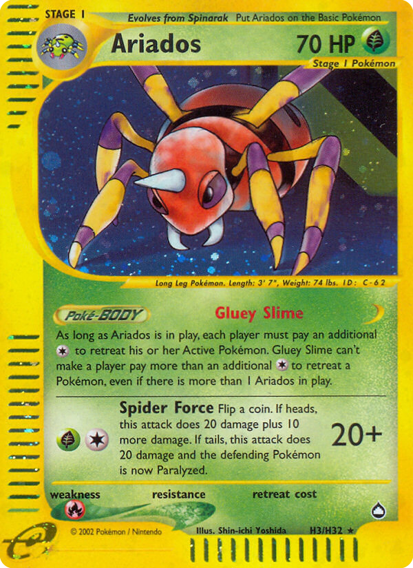 Ariados (H3) - Aquapolis Pokémon Card