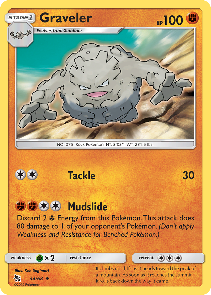 Graveler (34/68) - Hidden Fates Pokémon Card