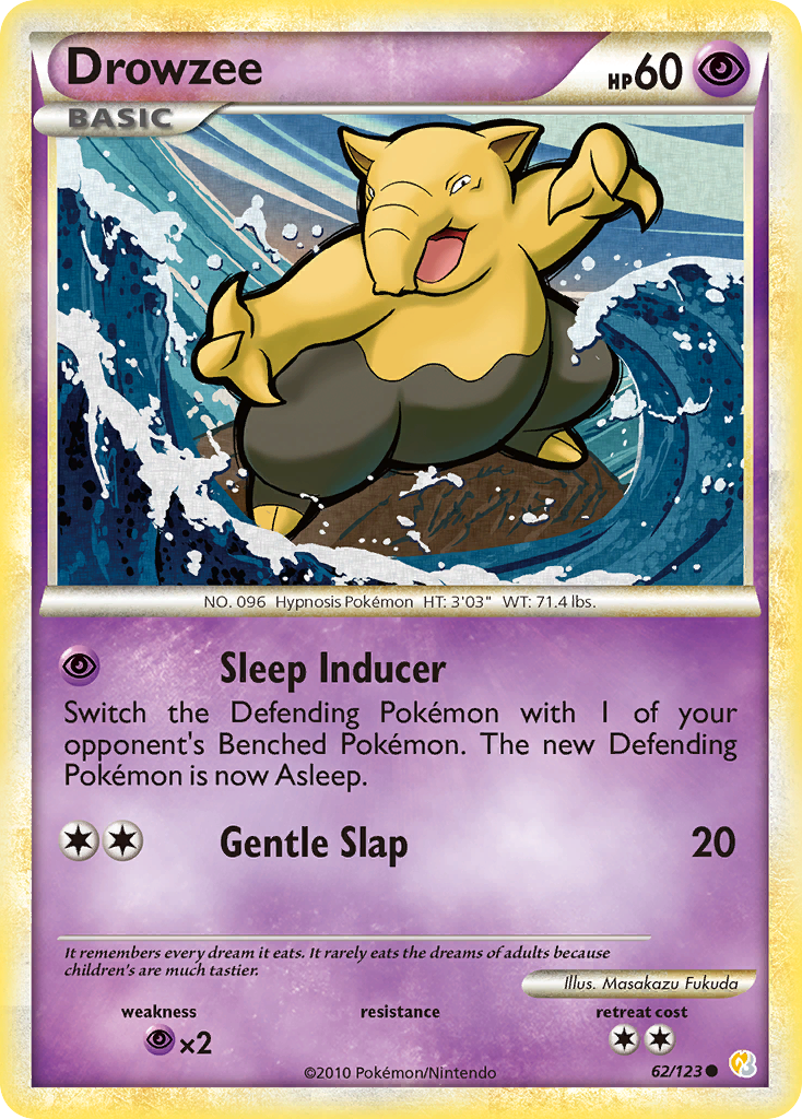 Drowzee (62/123) - HeartGold & SoulSilver Pokémon Card