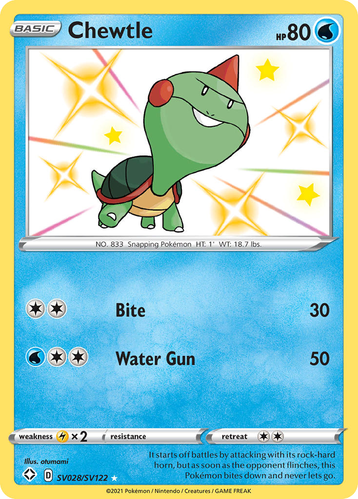 Chewtle (SV028) - Shining Fates Shiny Vault Pokémon Card