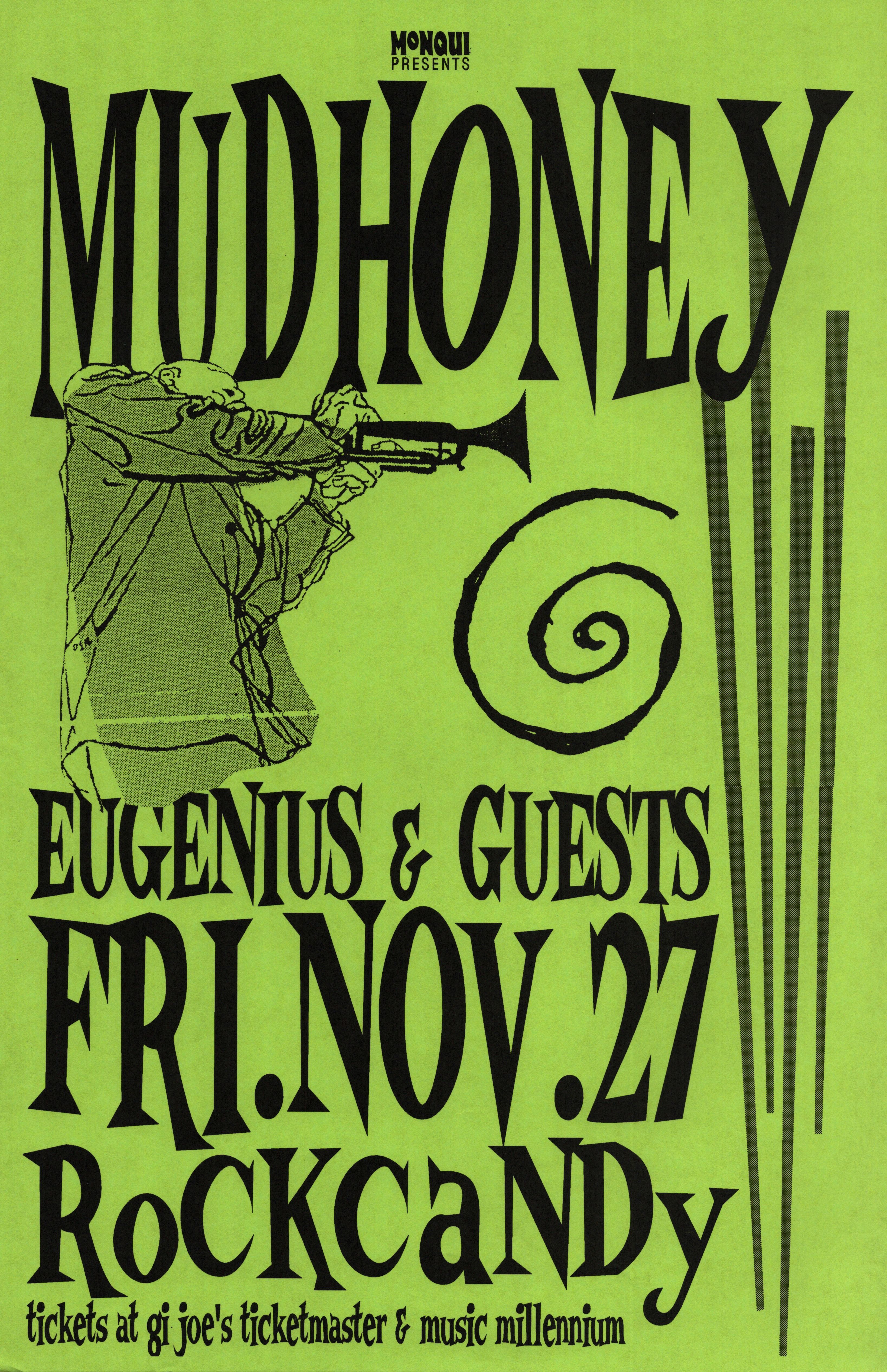 Mudhoney & Eugenius Rockcandy 1992 Concert Poster