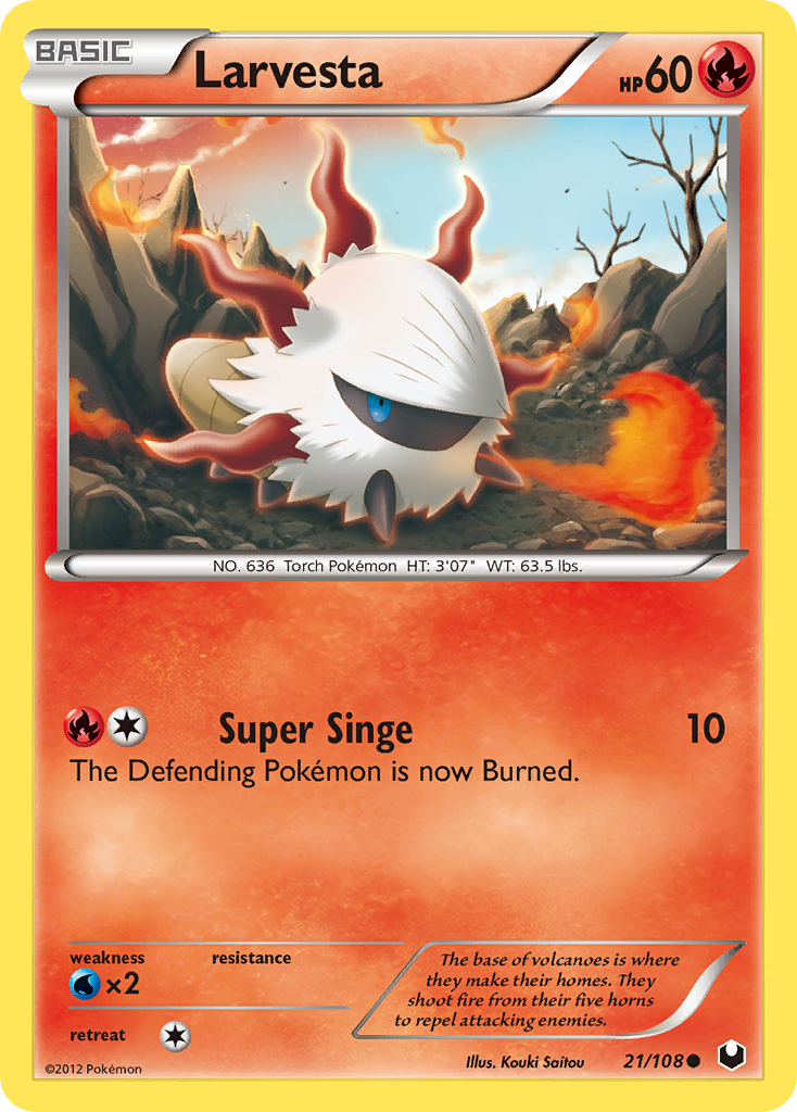 Larvesta (21/108) - Dark Explorers Pokémon Card