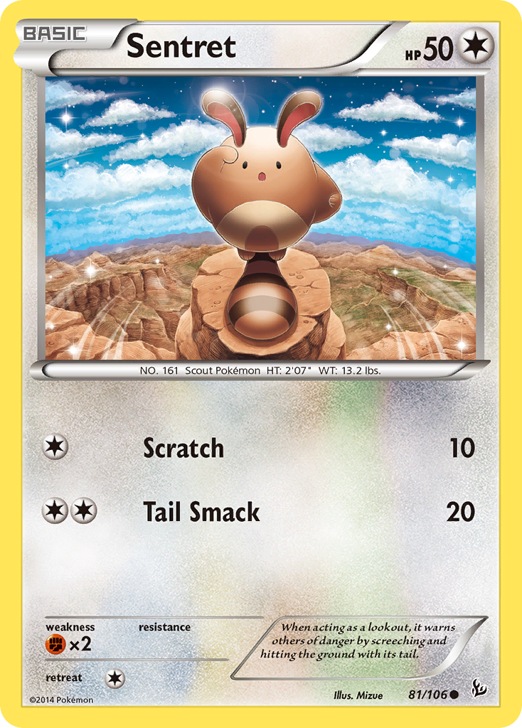 Sentret (81/106) - Flashfire Pokémon Card