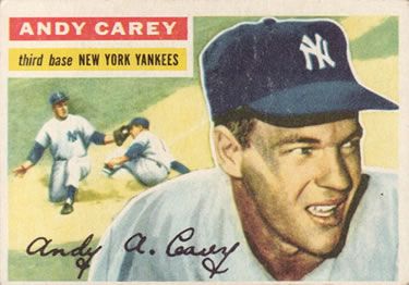 Andy Carey 1956 Topps #12 Sports Card