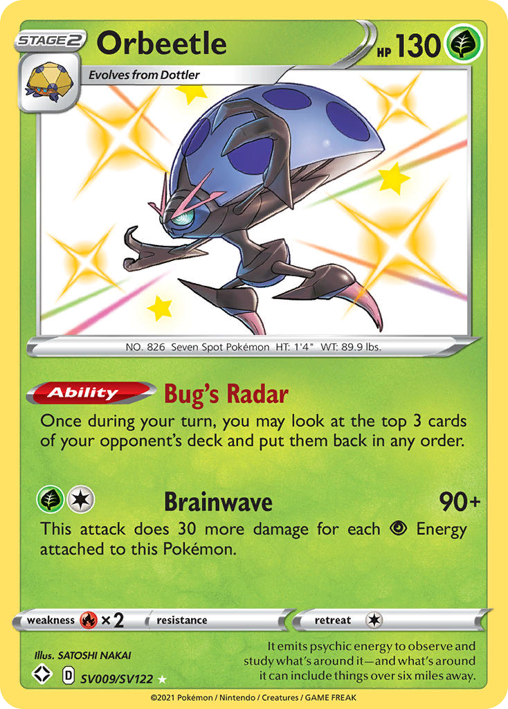 Orbeetle (SV009) - Shining Fates Shiny Vault Pokémon Card