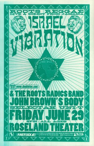 Roots Reggae Live & Direct From Jamaica Israel Vibration 1000 Roseland Theater Jun 29