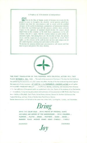 Love Pageant Rally Handbill 1966