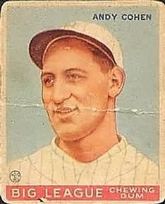 Andy Cohen 1933 Goudey (R319) #52 Sports Card