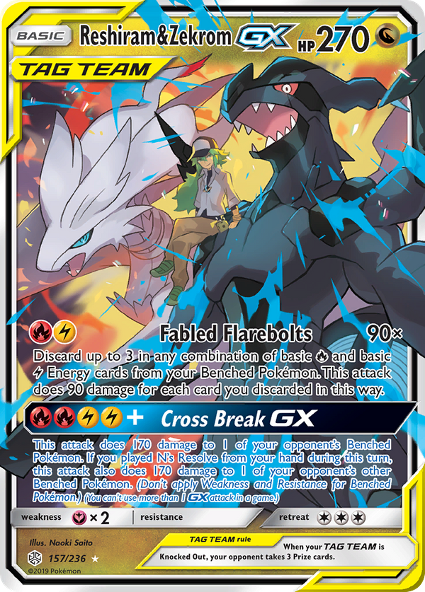 Reshiram & Zekrom GX (157/236) - Cosmic Eclipse