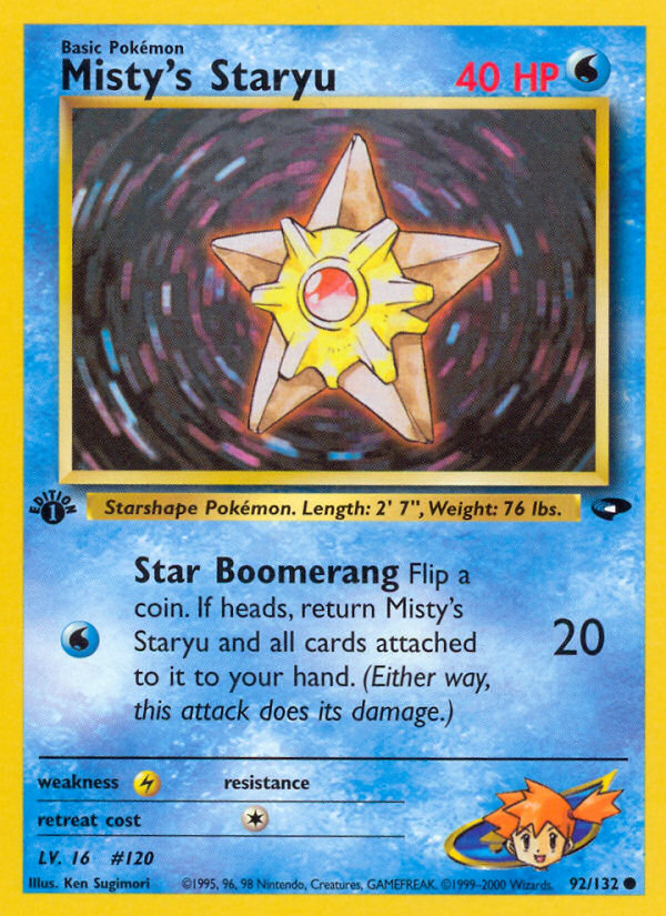 Misty's Staryu (92/132) - Gym Challenge (1st Edition) Pokémon Card