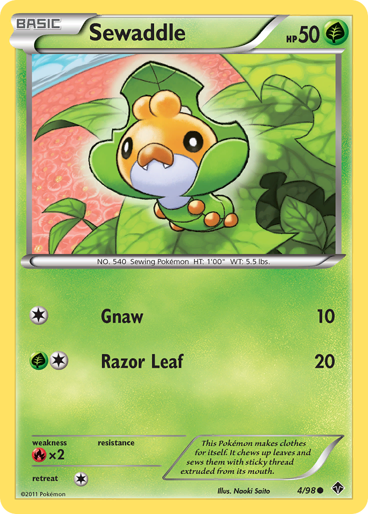 Sewaddle (4/98) - Emerging Powers Pokémon Card