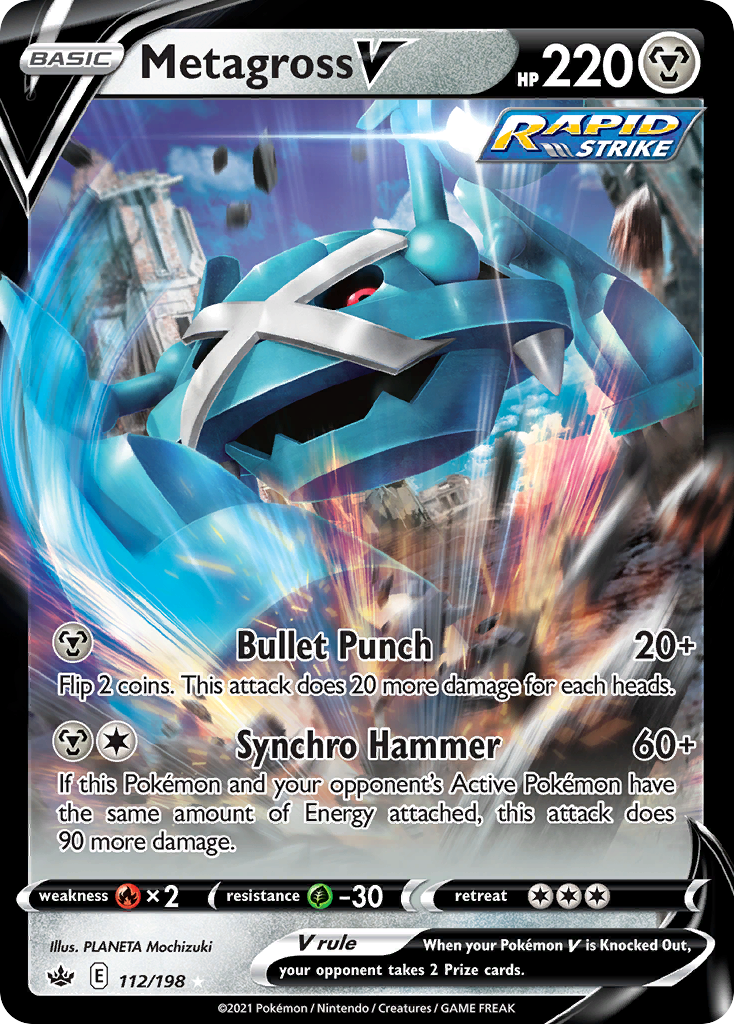 Metagross V (112/198) - Chilling Reign Pokémon Card