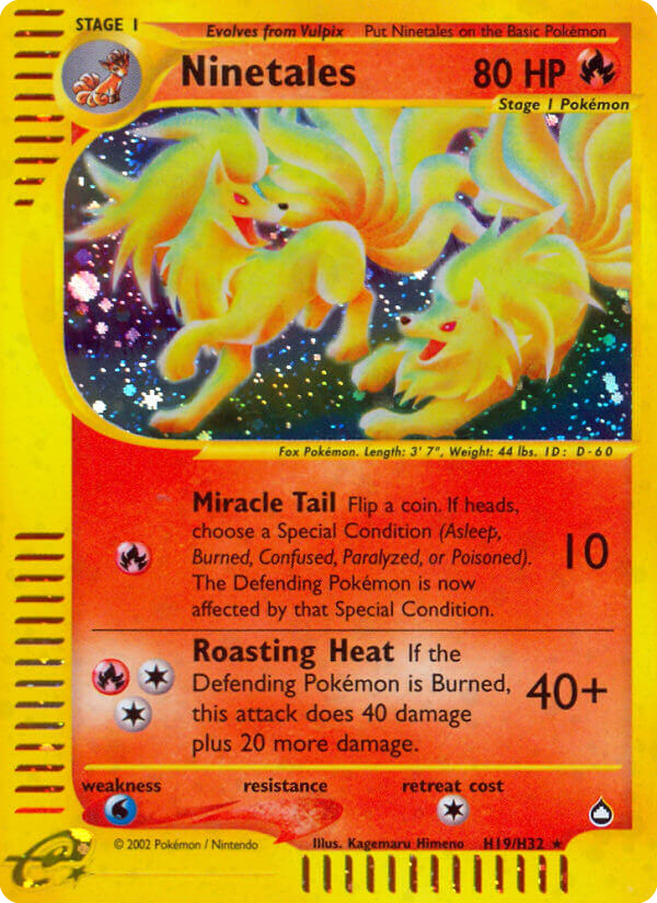 Ninetales (H19) - Aquapolis Pokémon Card