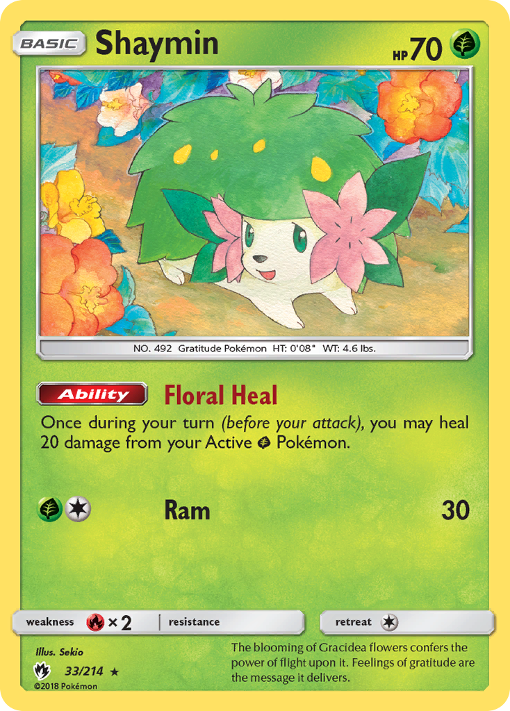 Shaymin (33/214) - Lost Thunder Pokémon Card