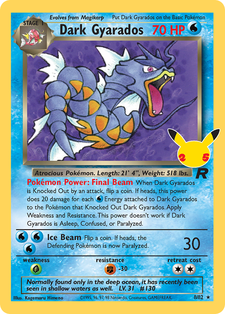 Dark Gyarados (8/25) - Celebrations: Classic Collection Pokémon Card