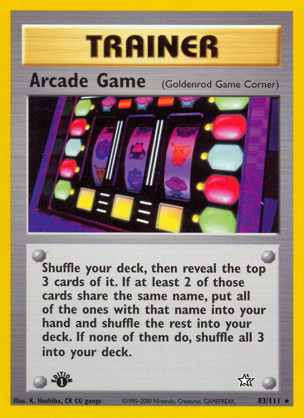 Arcade Game (Trainer) (83/111) - Neo Genesis Pokémon Card